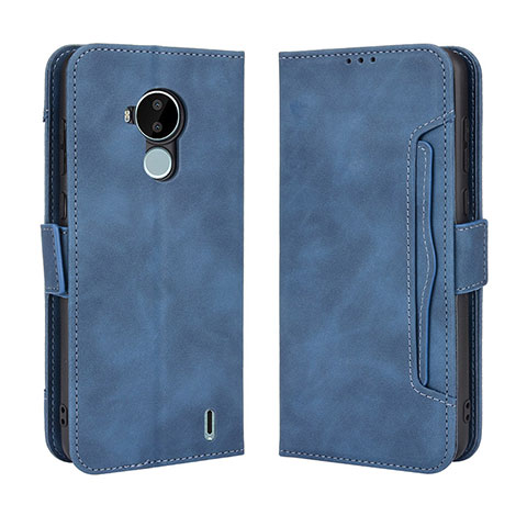 Coque Portefeuille Livre Cuir Etui Clapet BY3 pour Nokia C30 Bleu