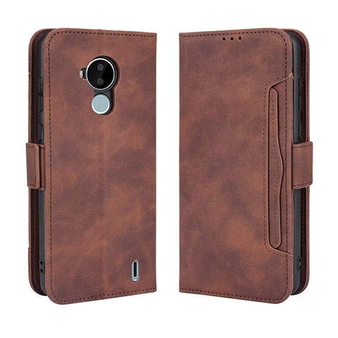 Coque Portefeuille Livre Cuir Etui Clapet BY3 pour Nokia C30 Marron