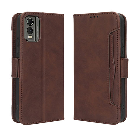 Coque Portefeuille Livre Cuir Etui Clapet BY3 pour Nokia C32 Marron