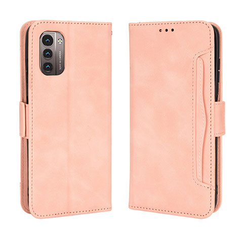 Coque Portefeuille Livre Cuir Etui Clapet BY3 pour Nokia G11 Rose