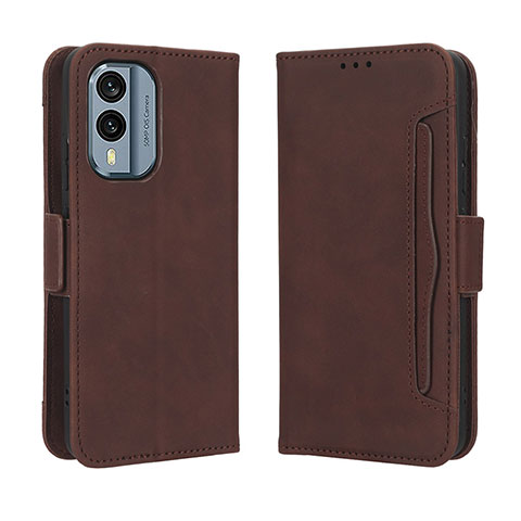 Coque Portefeuille Livre Cuir Etui Clapet BY3 pour Nokia X30 5G Marron