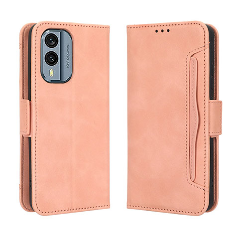 Coque Portefeuille Livre Cuir Etui Clapet BY3 pour Nokia X30 5G Rose