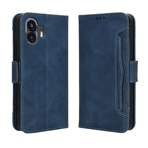 Coque Portefeuille Livre Cuir Etui Clapet BY3 pour Nothing Phone 2 Bleu