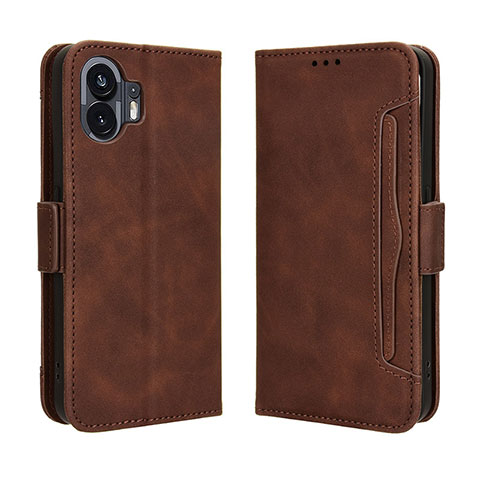 Coque Portefeuille Livre Cuir Etui Clapet BY3 pour Nothing Phone 2 Marron