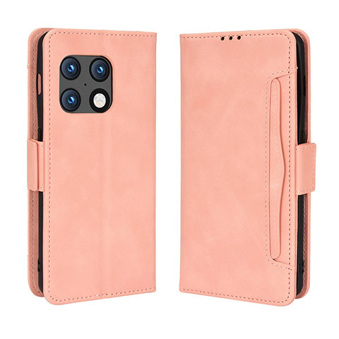 Coque Portefeuille Livre Cuir Etui Clapet BY3 pour OnePlus 10 Pro 5G Rose