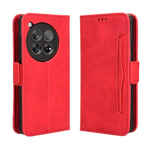 Coque Portefeuille Livre Cuir Etui Clapet BY3 pour OnePlus 12 5G Rouge