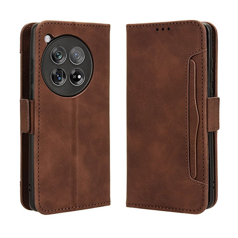 Coque Portefeuille Livre Cuir Etui Clapet BY3 pour OnePlus 12R 5G Marron