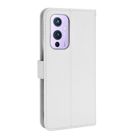 Coque Portefeuille Livre Cuir Etui Clapet BY3 pour OnePlus 9 5G Blanc