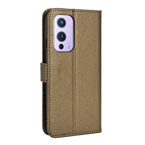 Coque Portefeuille Livre Cuir Etui Clapet BY3 pour OnePlus 9 5G Marron