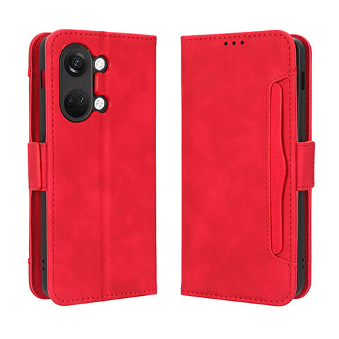 Coque Portefeuille Livre Cuir Etui Clapet BY3 pour OnePlus Ace 2V 5G Rouge