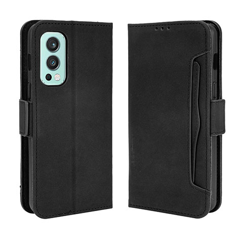 Coque Portefeuille Livre Cuir Etui Clapet BY3 pour OnePlus Nord 2 5G Noir