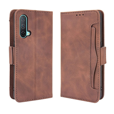 Coque Portefeuille Livre Cuir Etui Clapet BY3 pour OnePlus Nord CE 5G Marron