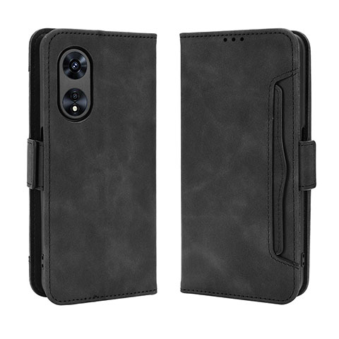 Coque Portefeuille Livre Cuir Etui Clapet BY3 pour Oppo A1 Pro 5G Noir