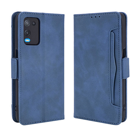 Coque Portefeuille Livre Cuir Etui Clapet BY3 pour Oppo A54 4G Bleu