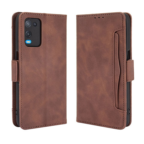 Coque Portefeuille Livre Cuir Etui Clapet BY3 pour Oppo A54 4G Marron