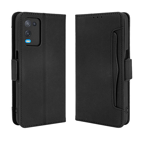 Coque Portefeuille Livre Cuir Etui Clapet BY3 pour Oppo A54 4G Noir