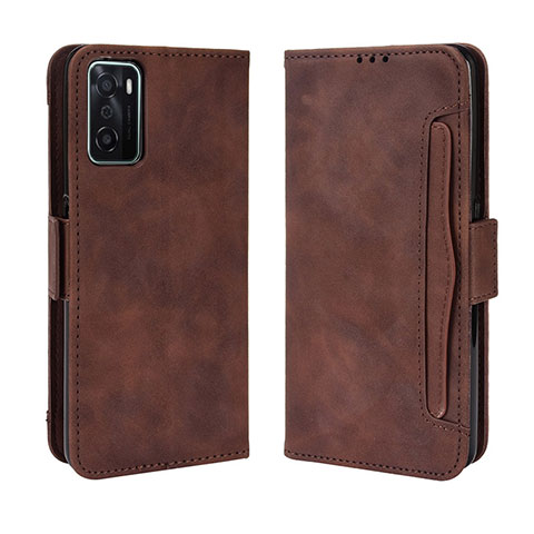 Coque Portefeuille Livre Cuir Etui Clapet BY3 pour Oppo A55S 5G Marron