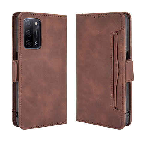 Coque Portefeuille Livre Cuir Etui Clapet BY3 pour Oppo A56 5G Marron