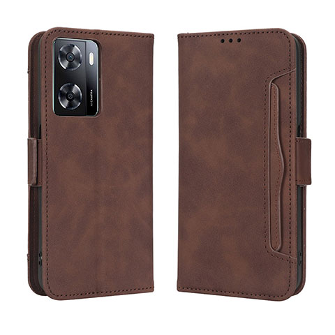 Coque Portefeuille Livre Cuir Etui Clapet BY3 pour Oppo A77 4G Marron