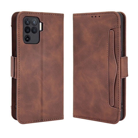 Coque Portefeuille Livre Cuir Etui Clapet BY3 pour Oppo F19 Pro Marron