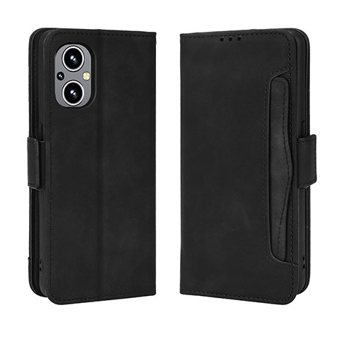 Coque Portefeuille Livre Cuir Etui Clapet BY3 pour Oppo F21 Pro 5G Noir