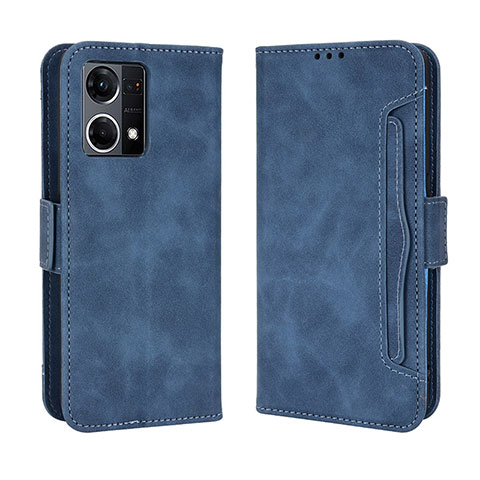 Coque Portefeuille Livre Cuir Etui Clapet BY3 pour Oppo F21s Pro 4G Bleu