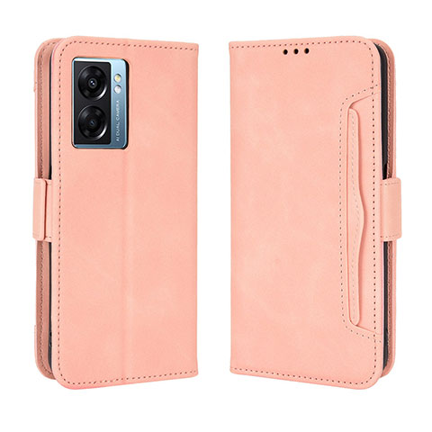 Coque Portefeuille Livre Cuir Etui Clapet BY3 pour Oppo K10 5G India Rose