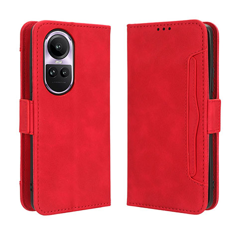 Coque Portefeuille Livre Cuir Etui Clapet BY3 pour Oppo Reno10 5G Rouge