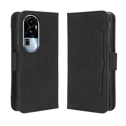 Coque Portefeuille Livre Cuir Etui Clapet BY3 pour Oppo Reno10 Pro+ Plus 5G Noir