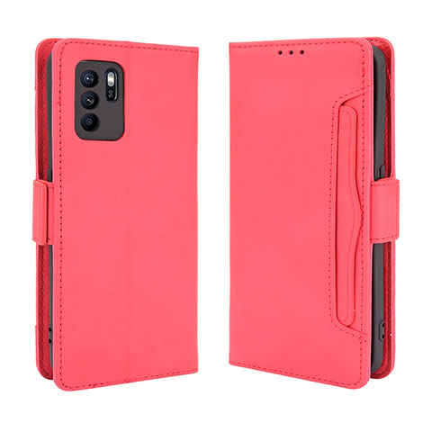 Coque Portefeuille Livre Cuir Etui Clapet BY3 pour Oppo Reno6 Z 5G Rouge