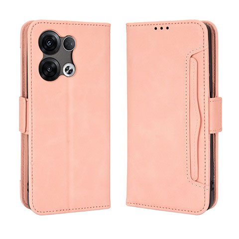 Coque Portefeuille Livre Cuir Etui Clapet BY3 pour Oppo Reno8 5G Rose