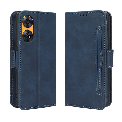 Coque Portefeuille Livre Cuir Etui Clapet BY3 pour Oppo Reno8 T 4G Bleu