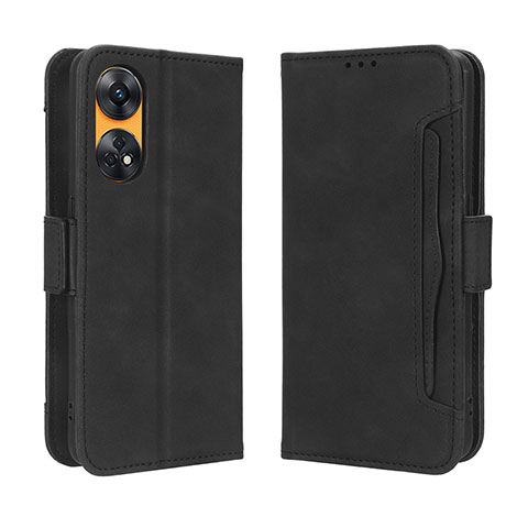 Coque Portefeuille Livre Cuir Etui Clapet BY3 pour Oppo Reno8 T 4G Noir