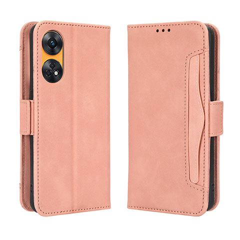 Coque Portefeuille Livre Cuir Etui Clapet BY3 pour Oppo Reno8 T 4G Rose