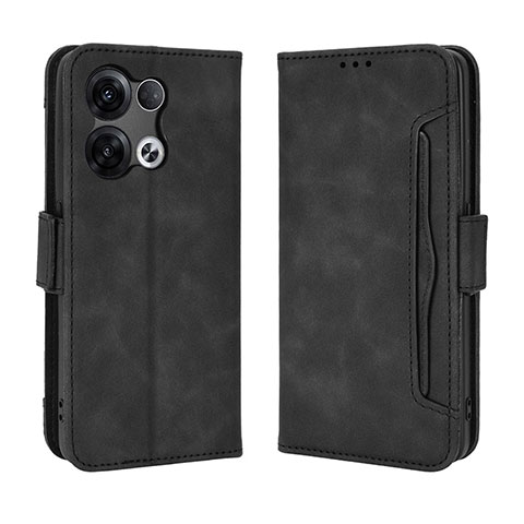 Coque Portefeuille Livre Cuir Etui Clapet BY3 pour Oppo Reno9 5G Noir