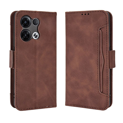 Coque Portefeuille Livre Cuir Etui Clapet BY3 pour Oppo Reno9 Pro 5G Marron