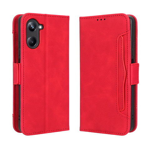 Coque Portefeuille Livre Cuir Etui Clapet BY3 pour Realme 10 4G Rouge