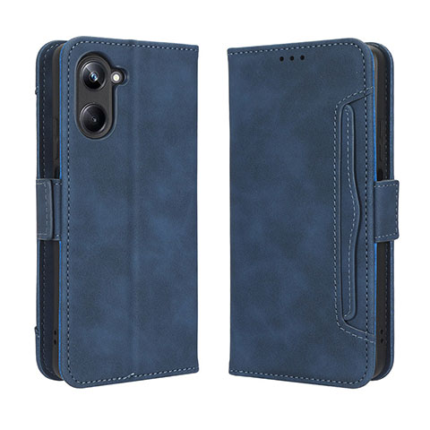 Coque Portefeuille Livre Cuir Etui Clapet BY3 pour Realme 10 Pro 5G Bleu