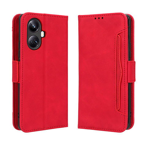 Coque Portefeuille Livre Cuir Etui Clapet BY3 pour Realme 10 Pro+ Plus 5G Rouge