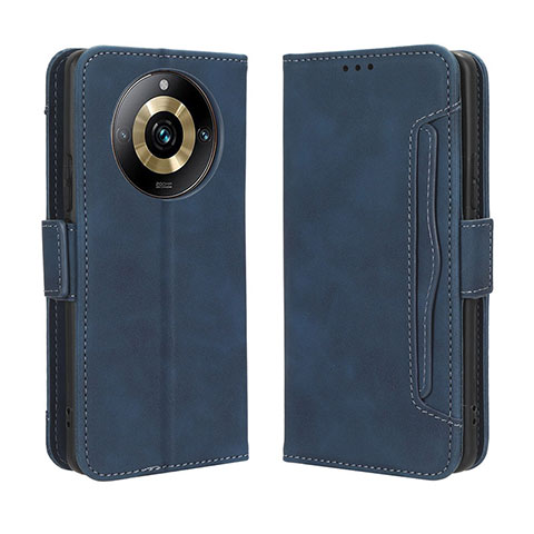 Coque Portefeuille Livre Cuir Etui Clapet BY3 pour Realme 11 Pro 5G Bleu