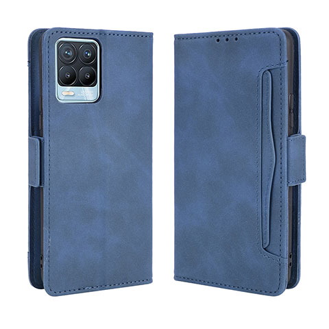 Coque Portefeuille Livre Cuir Etui Clapet BY3 pour Realme 8 4G Bleu