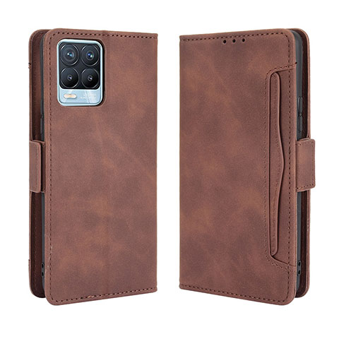 Coque Portefeuille Livre Cuir Etui Clapet BY3 pour Realme 8 4G Marron