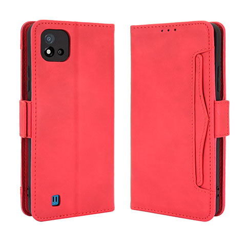 Coque Portefeuille Livre Cuir Etui Clapet BY3 pour Realme C20 Rouge