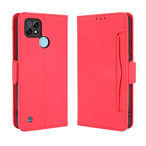 Coque Portefeuille Livre Cuir Etui Clapet BY3 pour Realme C21 Rouge