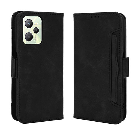 Coque Portefeuille Livre Cuir Etui Clapet BY3 pour Realme C35 Noir