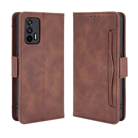 Coque Portefeuille Livre Cuir Etui Clapet BY3 pour Realme GT 5G Marron