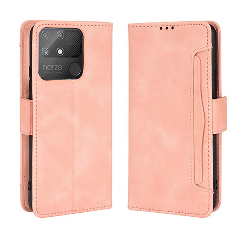 Coque Portefeuille Livre Cuir Etui Clapet BY3 pour Realme Narzo 50A Rose