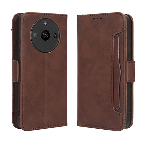 Coque Portefeuille Livre Cuir Etui Clapet BY3 pour Realme Narzo 60 5G Marron