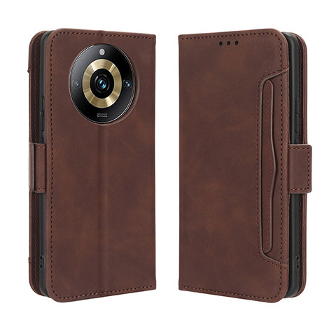 Coque Portefeuille Livre Cuir Etui Clapet BY3 pour Realme Narzo 60 Pro 5G Marron