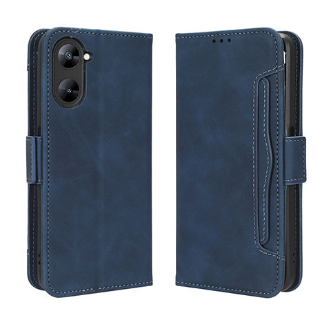 Coque Portefeuille Livre Cuir Etui Clapet BY3 pour Realme Q5x 5G Bleu